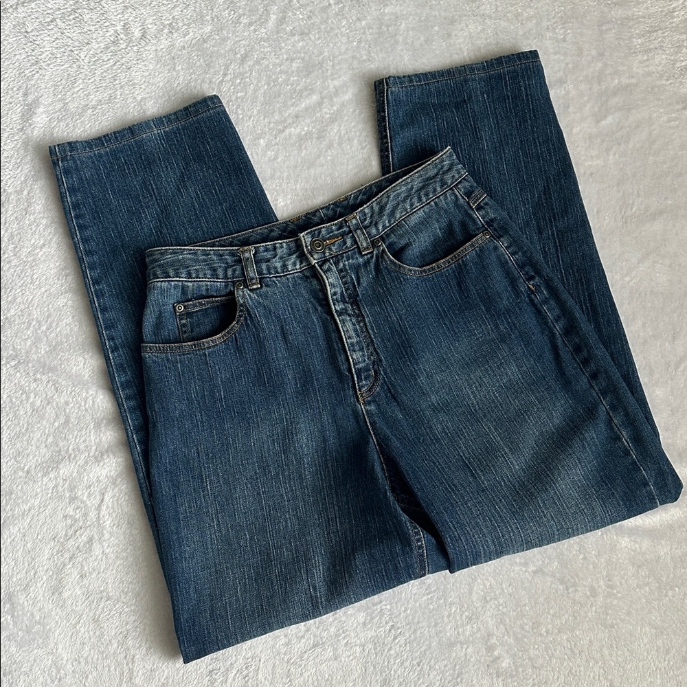Vintage Talbots Womens High Waist Stretch‎ Relaxed Straight Tapered Mom Jeans 10